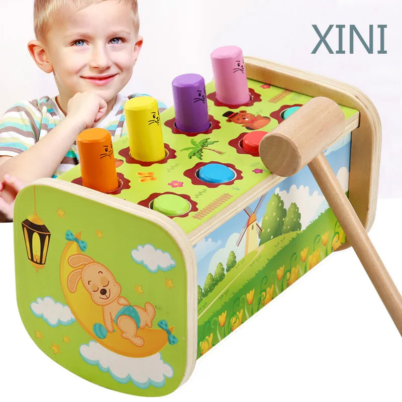 

Pounding Bench Hammering Wooden Kid Preschool Toys Multifunctional Tool Maintenance Box Baby Toy toys & hobbies Birthday Gift