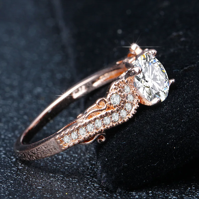 Классическое Обручальное кольцо из серебра 925 пробы с фианитами в стиле ретро Bague