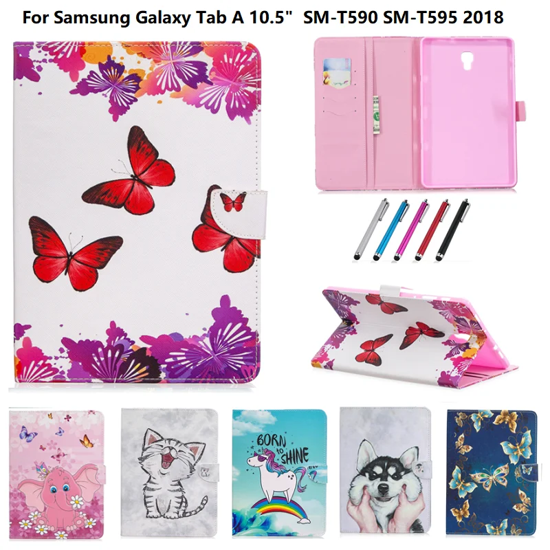 Для Samsung Galaxy Tab A A2 10 5 2018 SM T590 T595 Kawaii окрашенный чехол для планшета из искусственной