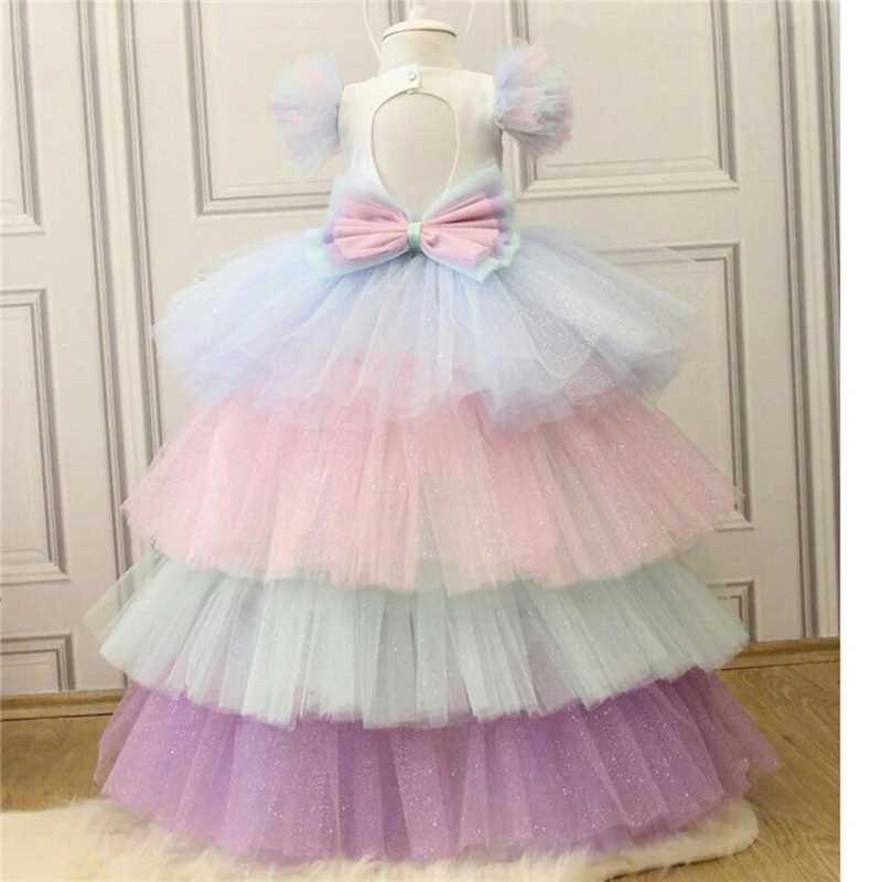 Детское платье с единорогом длинное Радужное для девочек | Детская одежда и обувь