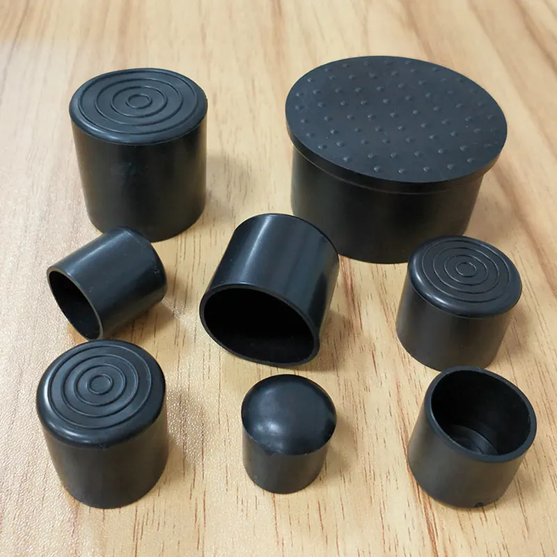 

10Pcs Black Round Tube Table Chair Protection Non-Slip Foot Cover PVC Rubber Chair Table Foot Cover Cap Feet Stick Floor Protect