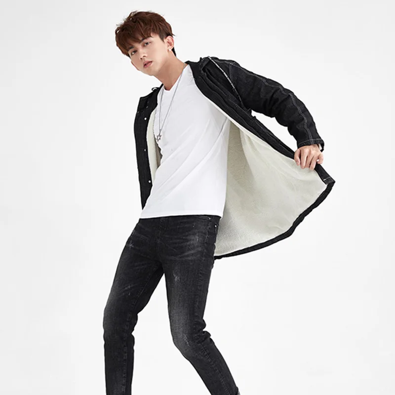 Мужская длинная куртка с капюшоном и надписью черная свободная толстовка модная