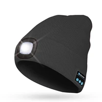 bluetooth hat headlight led wireless music call night running outdoor lighting warm earphone headlight fishing light flashlight