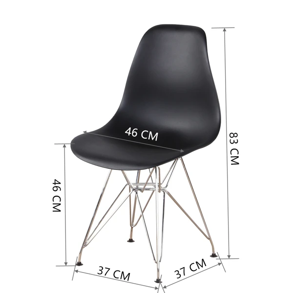 

[USA READY STOCK]Set of 4 Modern Design Dining Chair with Chrome Metal Legs, Nordic Style Exquisite Design Chair for Office
