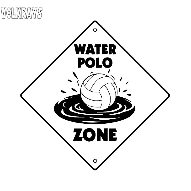 

Volkrays Cartoon Car Sticker Waterpolo Crossing Art Bumper Accessories Reflective Waterproof Sunscreen Vinyl Decal,14cm*14cm