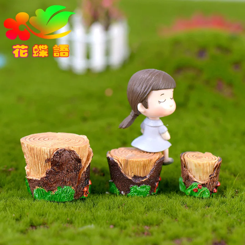 2 шт. Табурет из пеньков Парк Леса Модель Маленькая Статуэтка Ремесла Миниатюры Домашняя Декорация на.