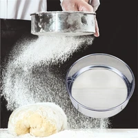 1 pc superfine stainless steel round sugar powder sieve baking tool soy milk flour mesh sieve kitchen household