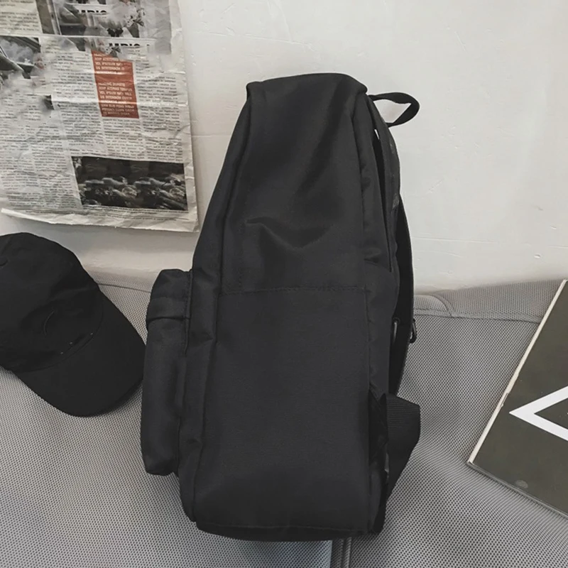 

Backpack Men and Women Middle School Students Pure Color Simple School Bag Oxford Cloth Backpack