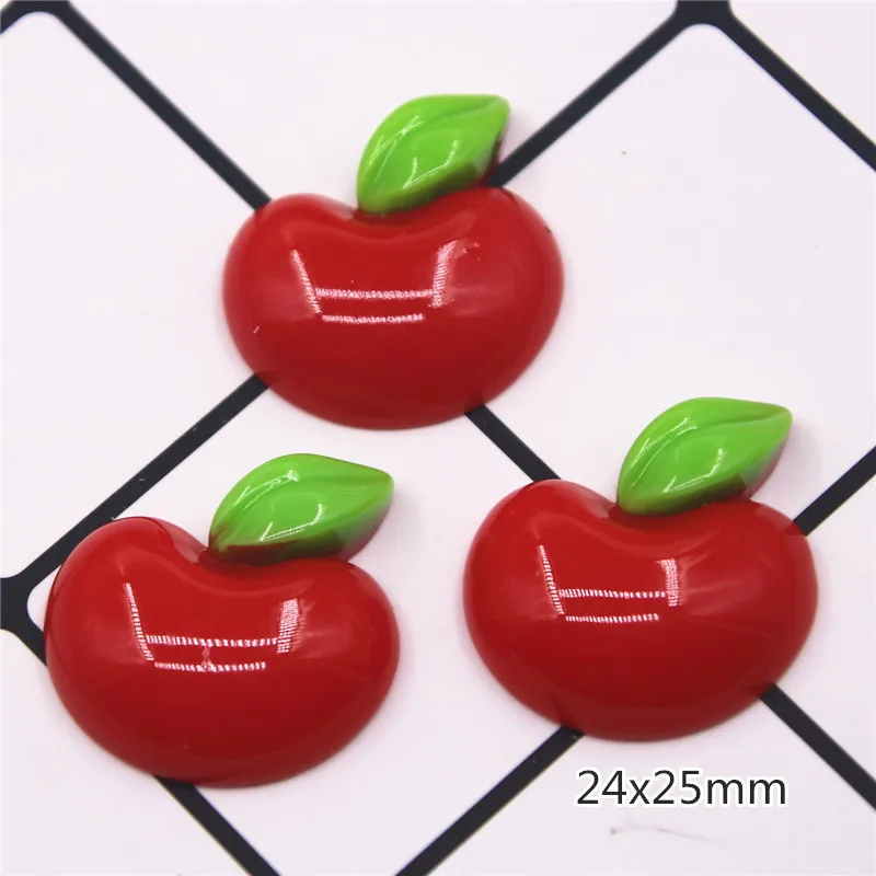 10/20 шт. полимерные яблоки плоская спина кабошон имитация еды художественное