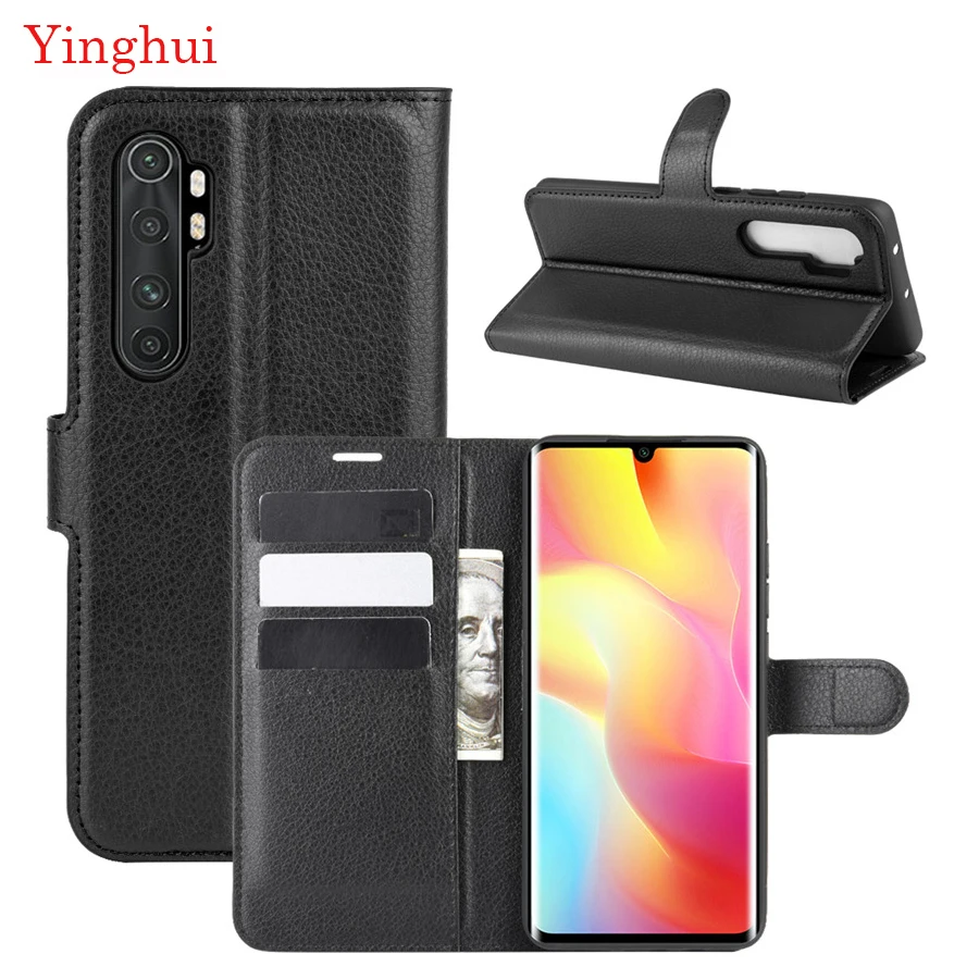 Чехол с откидной крышкой для Xiaomi Mi Note 10 lite высококачественный кожаный чехол