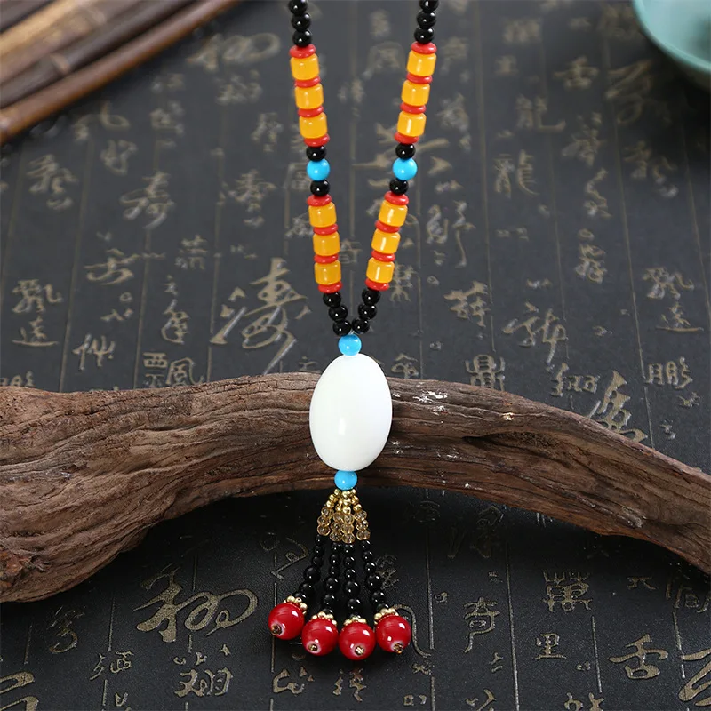 Women Lady Vintage Long Pendant Necklace Handmade Ethnic Beads Sweater Chain Jewelry | Украшения и аксессуары