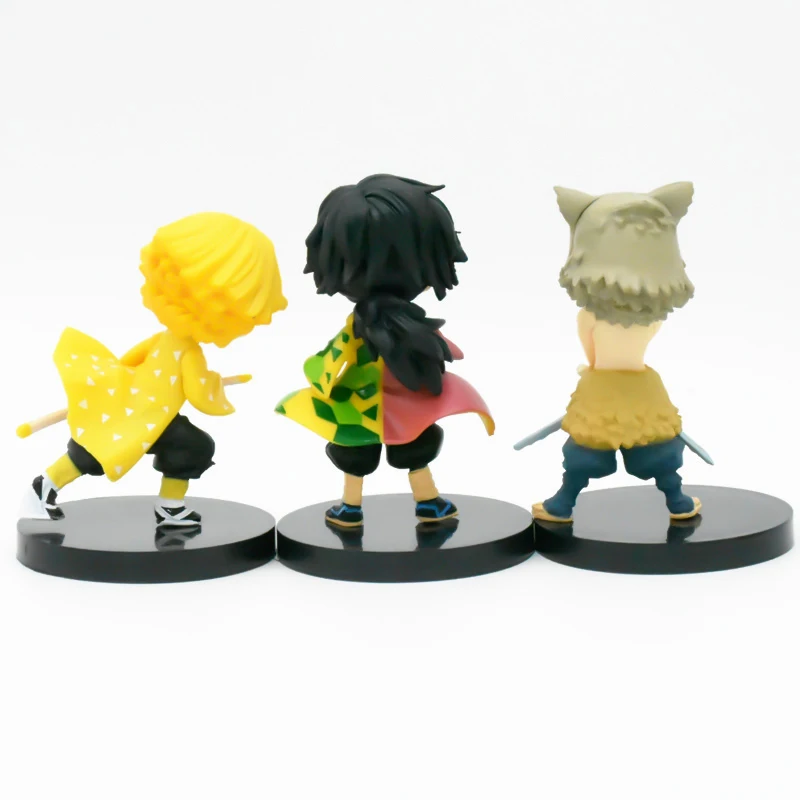 

6 Style/Set Q Version Demon Slayer Sitting Ghost Doll Tanjiro Nidouzi Inosuke Zenizu Figure Action Figure Movie Model Toys Doll