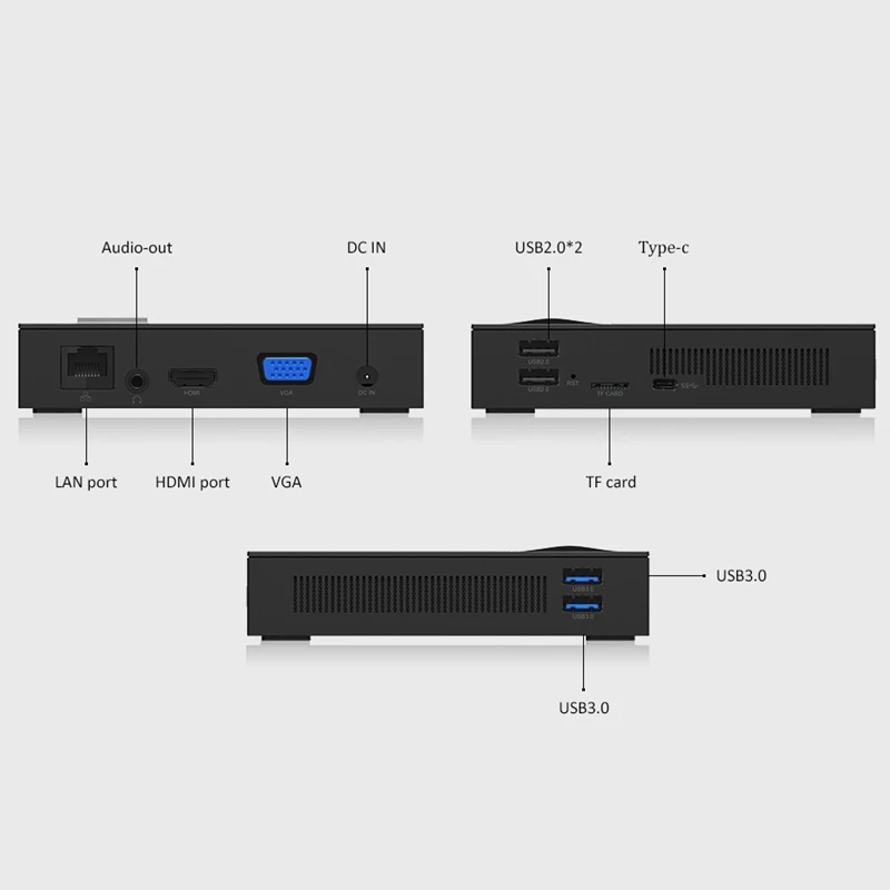 DIY M5 Mini PC Intel Celeron J3455 Windows 10 DDR3L 4G+128G M.2 SSD USB3.0 4K HDMI VGA Gigabit Ehternt 5G WIFI