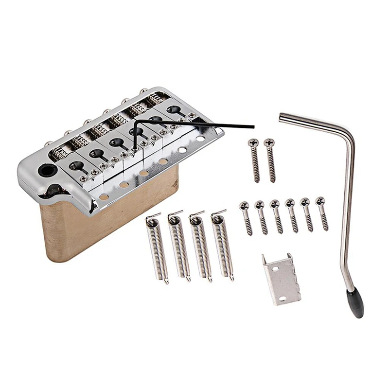 

52Mm Tremolo Bridge Assembly Compatible With Stratocaster Style Guitar, PRS-Style Bridge With Solid Brass Tremolo Block