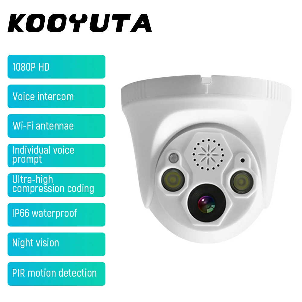 

KOOYUTA HD 1080P Wifi камера для дома купольная беспроводная ИК-камера для удаленного наблюдения аудио XMEYE Cloud PTZ домашняя камера безопасности