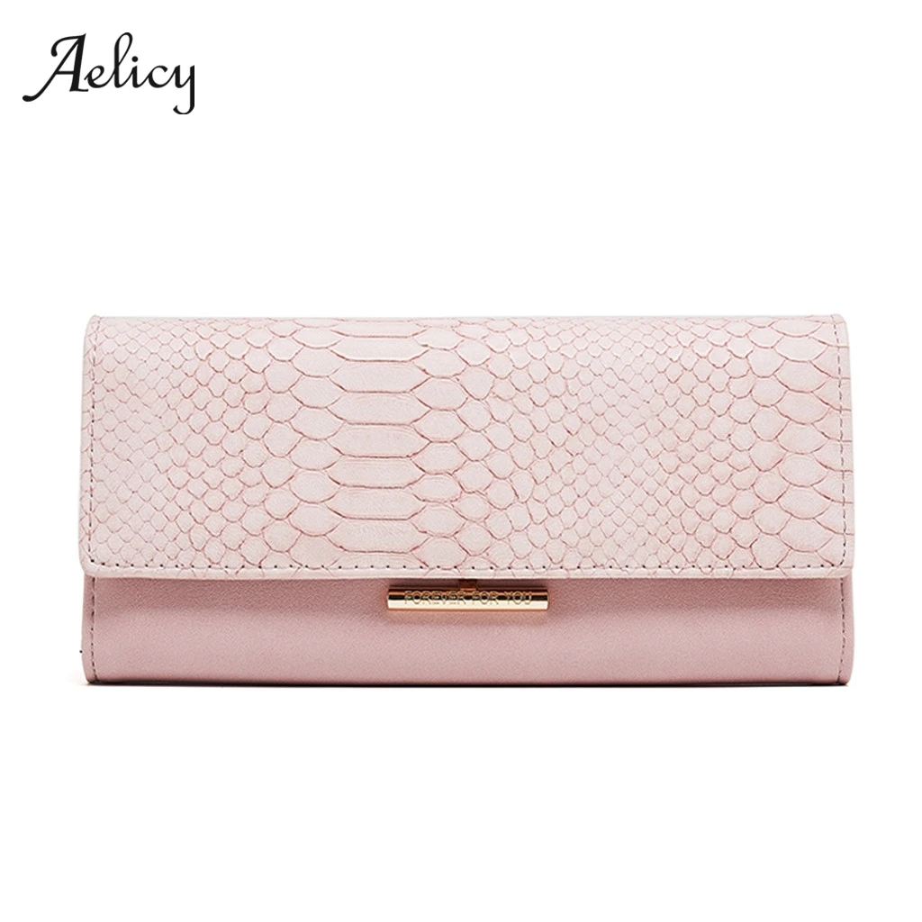 Женский кожаный кошелек Aelicy Длинный дизайнерский с магнитной застежкой и