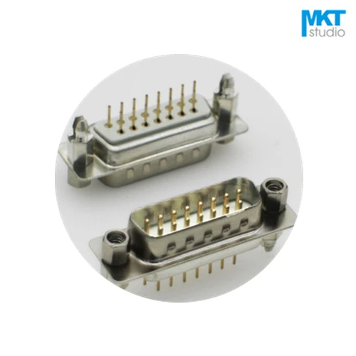 

100Pcs Gold Plated Male/Female White Straight DB15 DP15 D-sub Double Row PCB Mount VGA Connector Socket With Screw Nut