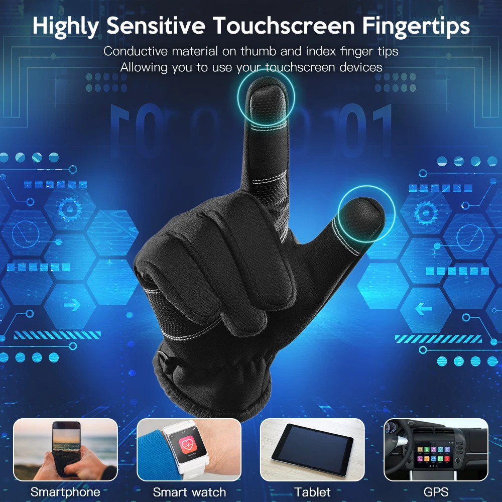 Winter Warm Touchscreen Cycling Gloves Windproof Full Finger Sports for Men Women Biking Hiking Motorcycling | Спорт и развлечения