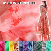 140x50cm tie dye ice silk cotton anti wrinkle fabric breathable dyed material for summer dress pants costume handmade craft