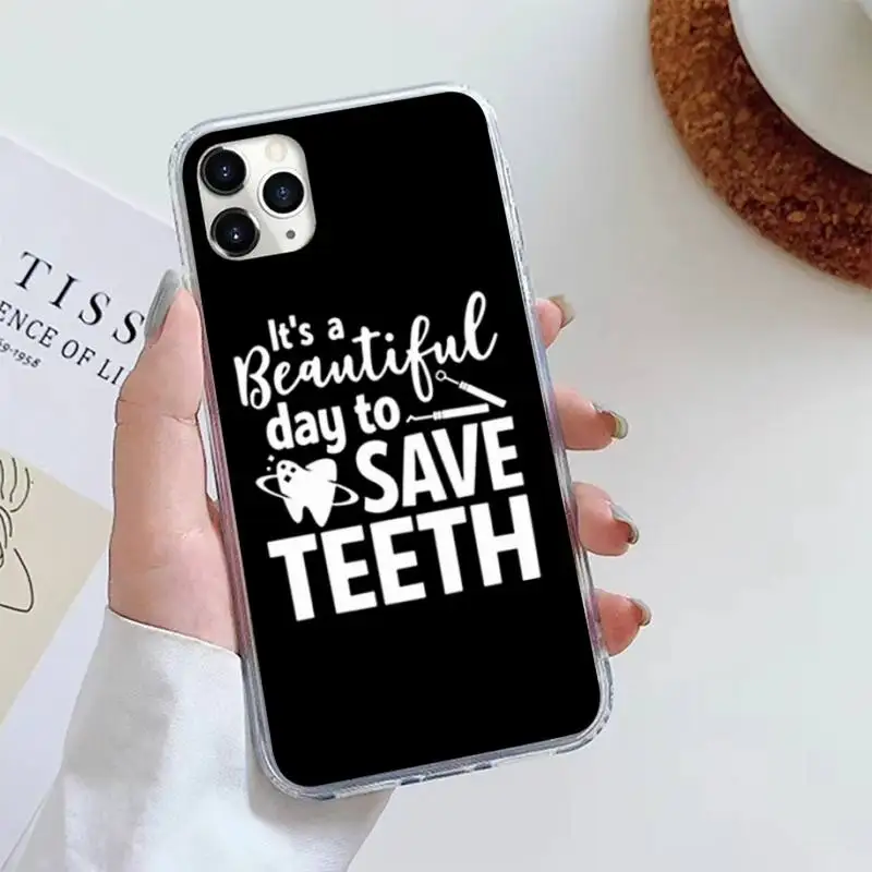 

Dentist Dental Crowned Teeth fundas Phone Case For iphone 12 5 5s 5c se 6 6s 7 8 plus x xs xr 11 pro max
