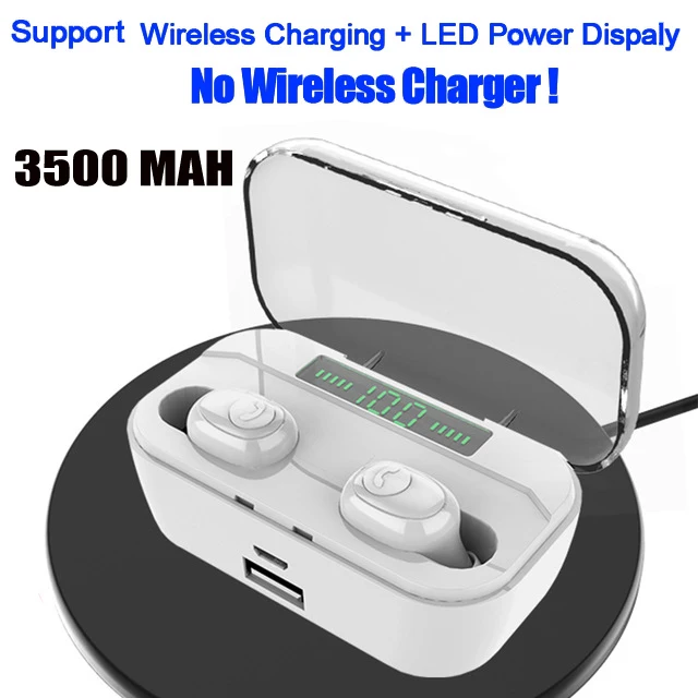 Wireless charge W IPX7 водонепроницаемые Bluetooth наушники 8D стерео беспроводные наушники гарнитура с 3500 мАч power Bank G6s TWS 5,0 Bluetooth наушники - Цвет: Wireless charge W