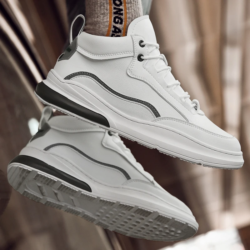 Высокая обувь для скейтбординга мужские кроссовки белая водонепроницаемая