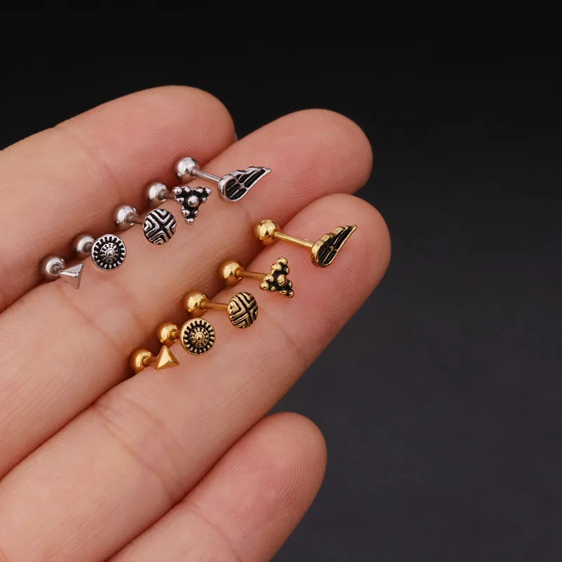 

1PCS Stainless Steel Ear Studs Cartilage Earrings Tragus Helix Piercing 16 Gauges Ear Stud Helix Sexy Jewelry