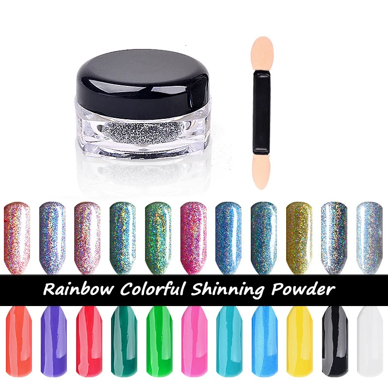 Зеркальный порошок 2 г/кор. лазерный серебристый пигментный хромированный