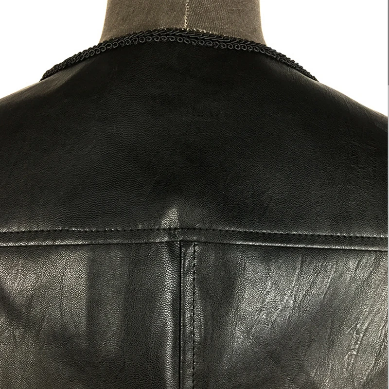

Men Vest Black Waistcoat Knight Retro Vest Punk Male Faux Leather Solid Sleeveless Jacket PU Biker Motorcycle Hip Hop Vest