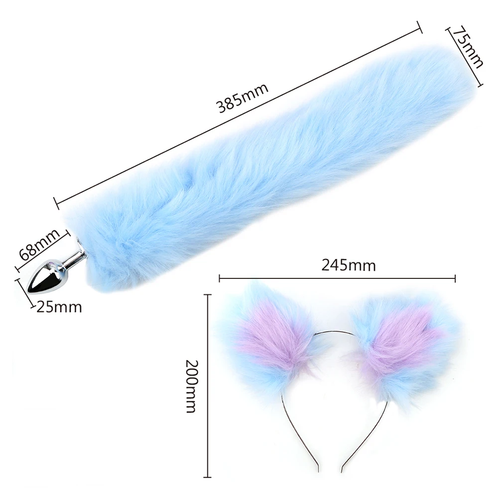 Ватин гладкий сенсорный милый Анальная пробка ободки с кошачьими ушками набор