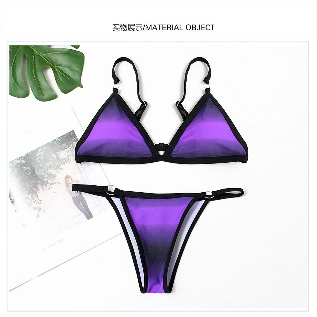 Lefeel бикини в полоску однотонный купальник сексуальный топ для женщин 2020 бандаж