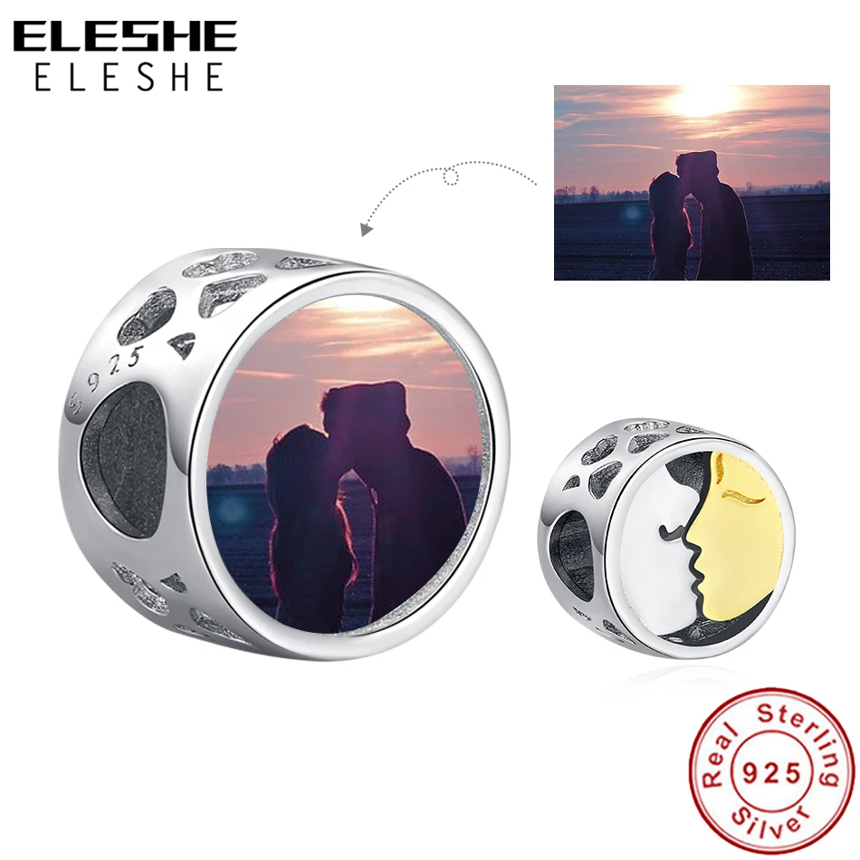 Реальные 925 стерлингового серебра Мода пара поцелуев бусины персонализированные