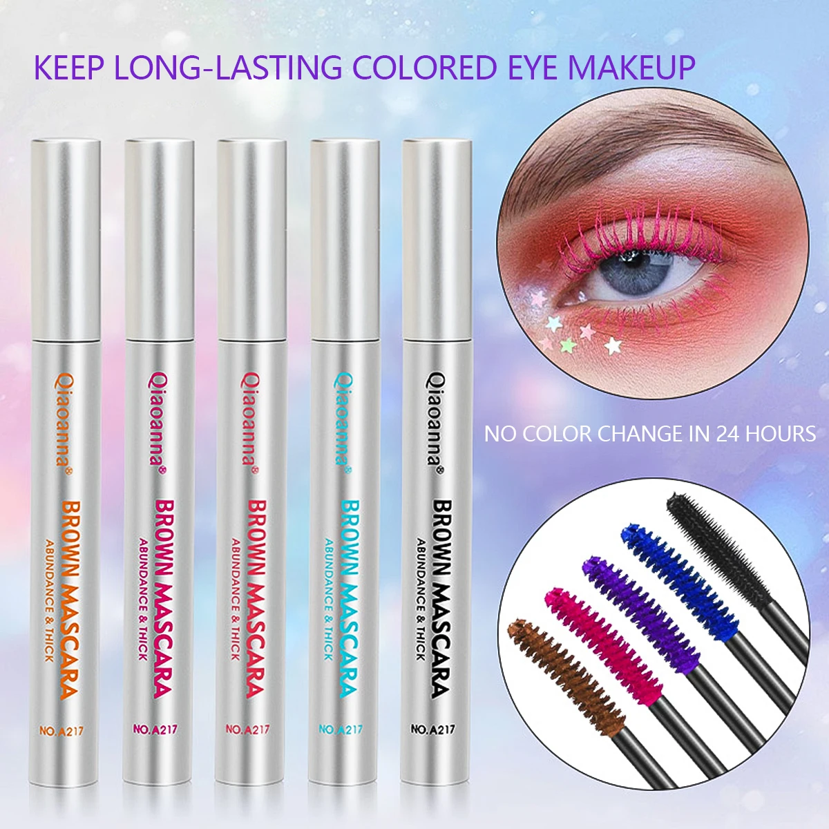 

Color Mascara 4d Volume Long Cosmetics For Women Curling No Blooming Long-lasting Easy To Dry Unchanged Eye Makeup