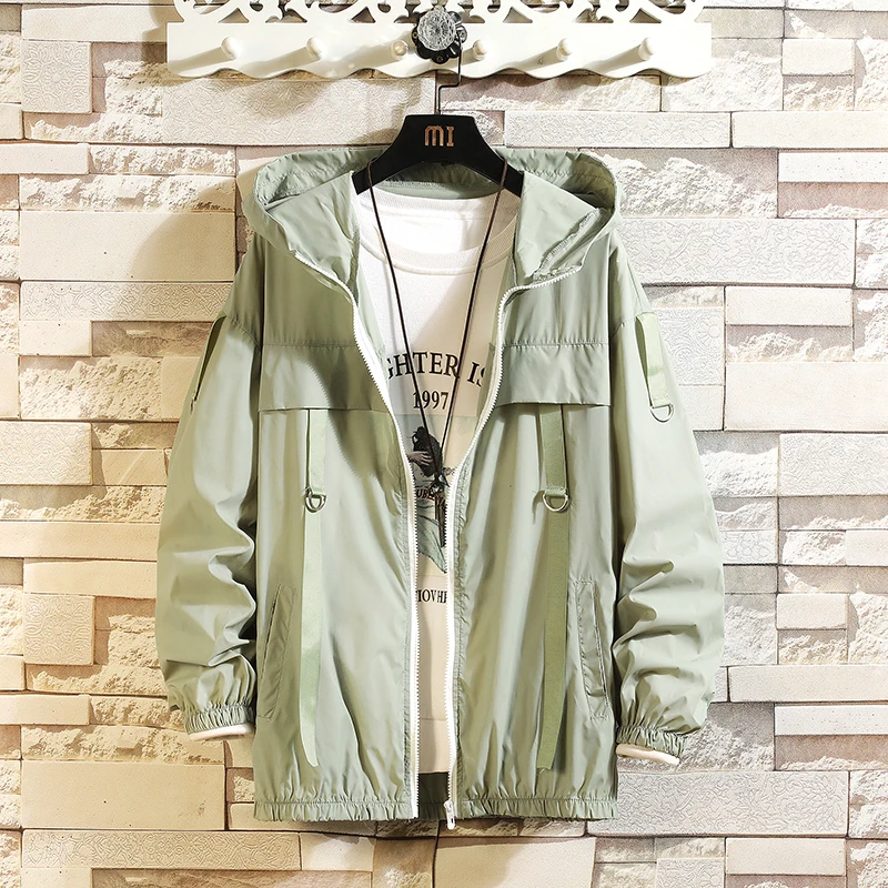 

Men Streetwear Bomber Jackets Windbreaker 2021 Summer Thin Mens Harajuku Hip Hop Jackets Vintage Cargo Bomber Jackets Clothing