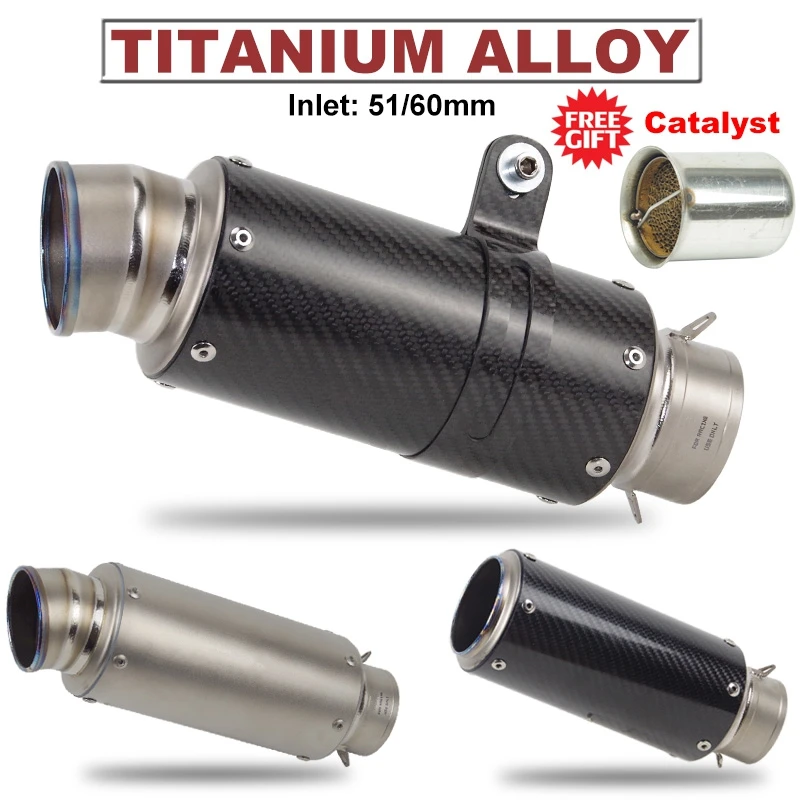 51мм 60мм Мотоциклетный глушитель из углеродного волокна и титана с зажимом-шарфом DB Killer для Yamaha R6 S1000RR Z900 NMAX R3.
