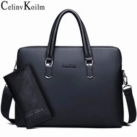 Celinv Koilm Men Leather Briefcase Bag Business Famous Brand Shoulder Messenger Bags Office Handbag inch Laptop High Quality