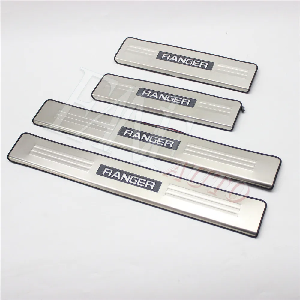 Накладка на порог из нержавеющей стали со светодиодной подсветкой для Ford Ranger T6 T7