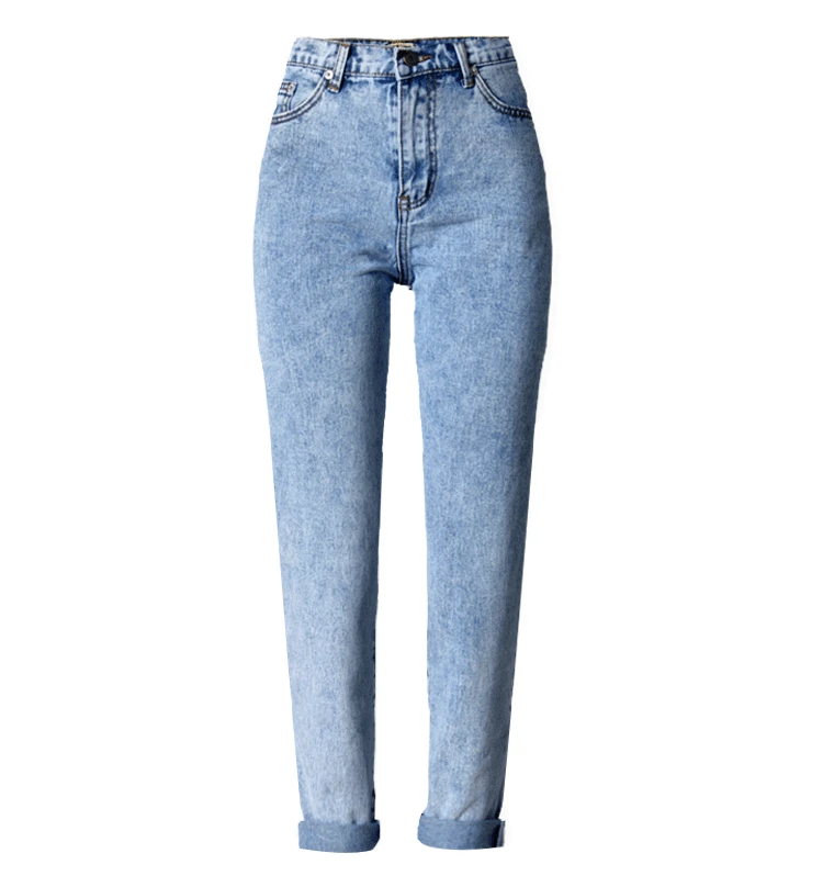 

2021 New High Waist Loose Straight Jeans Women Denim Trousers 100% Cotton Snow Wash Type Mom Jean Pants Vintage Long Trouse Lady