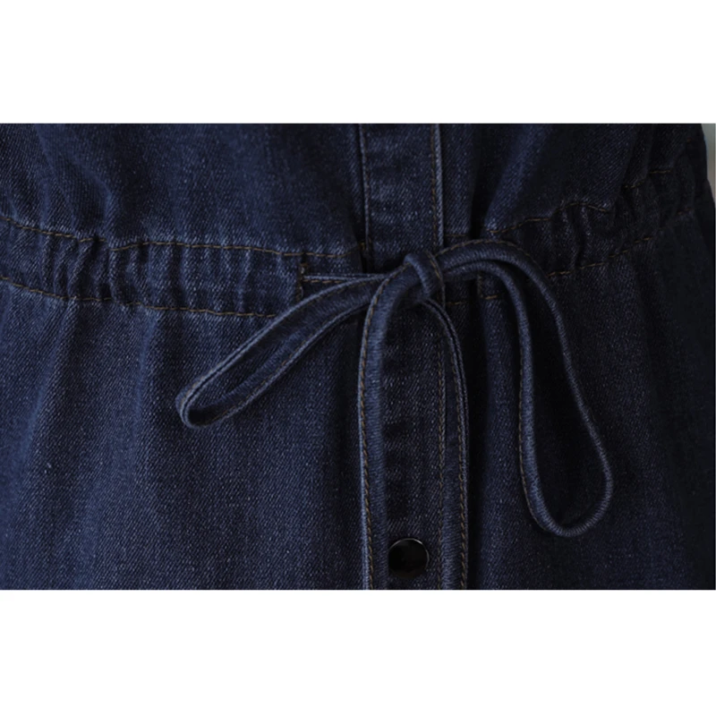 Женское джинсовое платье с длинным рукавом эластичной талией | Женская одежда