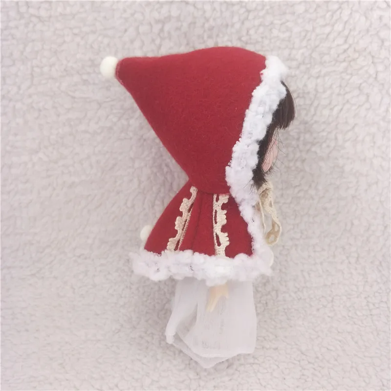

New 16cm BJD Ob11 Doll Clothes Christmas Cloak New Year Hat 1/12 Dolls GSC Universal Accessory Toys for Girls Diy Gift