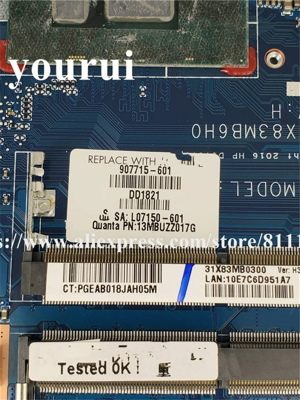 907715-601 907715-001 DA0X83MB6H0 для HP 450 G4 материнская плата ноутбука SR2ZV I7-7500U Geforce 930MX GMA HD 620