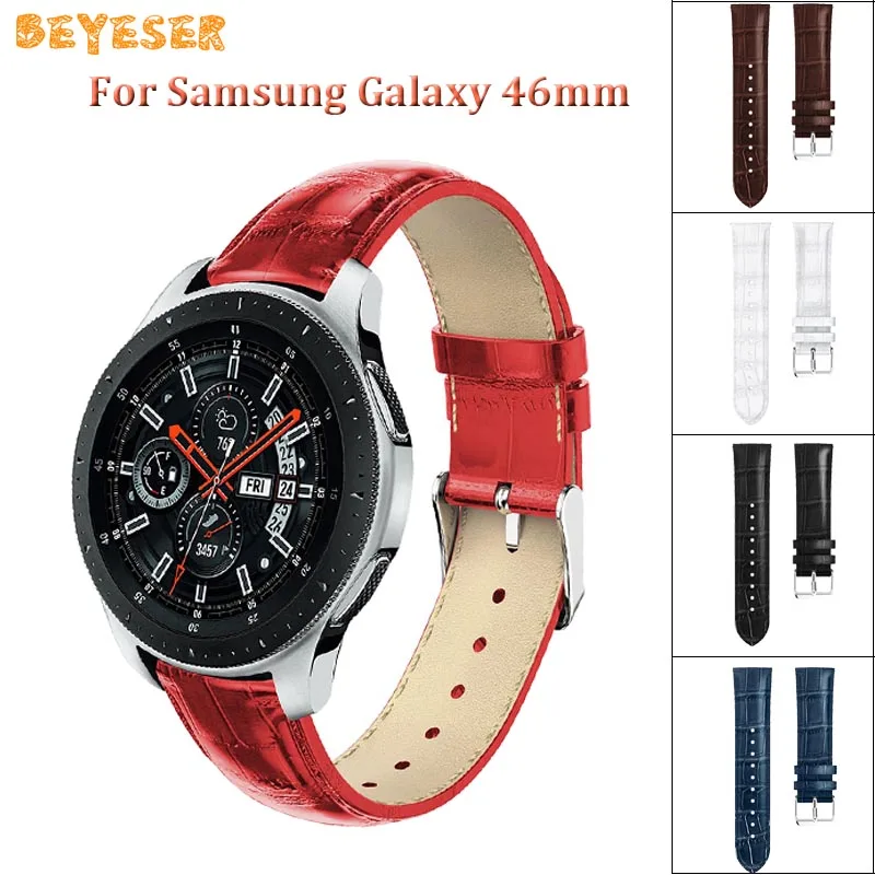 Ремешок из натуральной кожи для Samsung galaxy watch 46 мм gear S3 сменный Браслет наручных