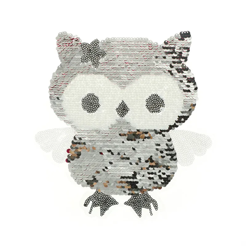 Нашивки с двусторонними пайетками в виде совы 1 шт. | Дом и сад