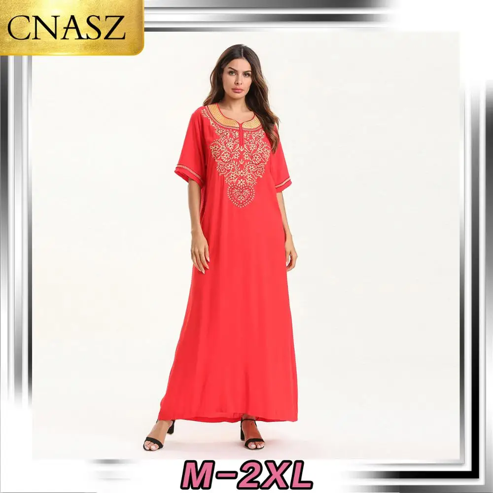 Мусульманское исламское модное вышитое платье Дубай Турция длинная юбка Ближний