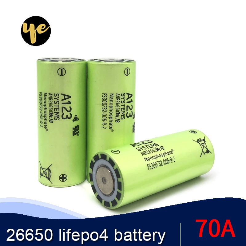 OYE 26650 lifepo4 3 2 v 2500mAh high drain 70A (30C) аккумуляторные батареи e-bike golf car &amp беспроводные