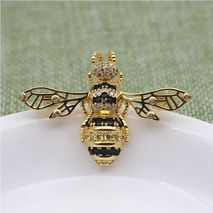 Модное медное циркон брошь в виде пчелы для женщин Очаровательная cc Подарки