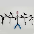 Металлическая настенная вешалка с птицами для пальто и шляп, многофункциональные крючки-Вешалки для гостиной, спальни, многофункциональный металлический крючок