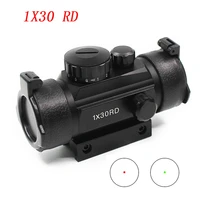 1x30 reflex hunting tactical red green dot optical scope collimator rail mount sight with flip up lens cover for shooting weapon