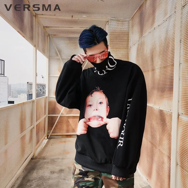 VERSMA корейский Harajuku Ulzzang 3D печатных толстовки кофты для мужчин и женщин осень High Street хип хоп свободные Рождество Пара Толстовка