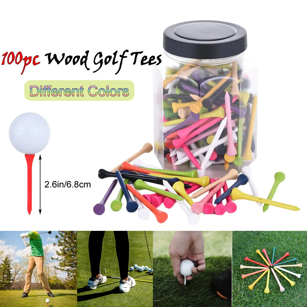 Посылка из 100 тройников тройники для гольфа яркий держатель мячей 2 6 дюймов